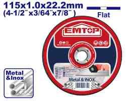 Disque à tronçonner 115x1mm EMTOP EACD101151