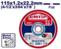Disque à tronçonner 115x1,2mm EMTOP EACD121151