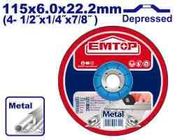 Disque à meuler 115x6x22,2mm EMTOP EACD601151
