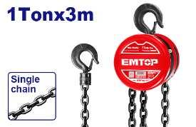 Palan à chaîne 1T 3m EMTOP