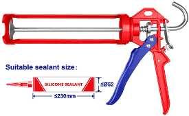 Pistolet à silicone 230 mm poignée alu EMTOP