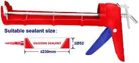 Pistolet à silicone 230 mm tige fer EMTOP