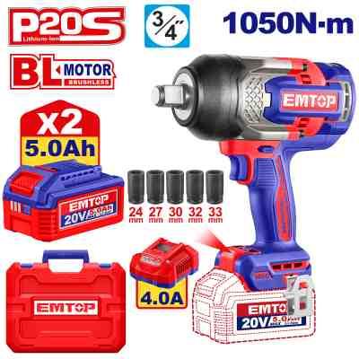 Clé à choc 20V 3/4\" 1050Nm 2B 5Ah EMTOP