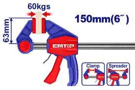 Serre-joint rapide 63x150mm 60kg EMTOP ECLPQ60101