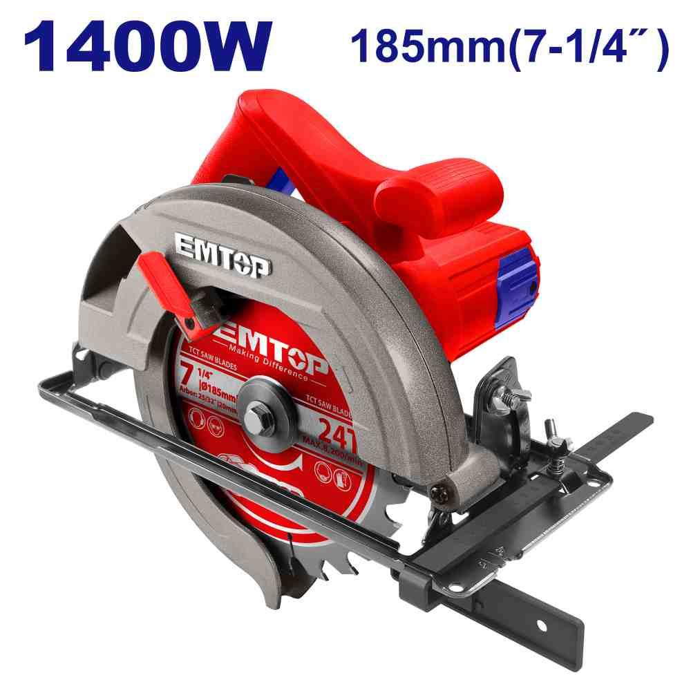 Scie circulaire 1400W 185mm EMTOP ECSW1852
