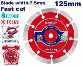 Disque rainureuse 125mm 7,5mm EMTOP