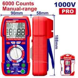 Multimètre numérique 6000pts 1000V EMTOP