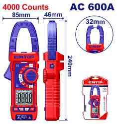 Pince ampèremétrique numérique AC 600A EMTOP