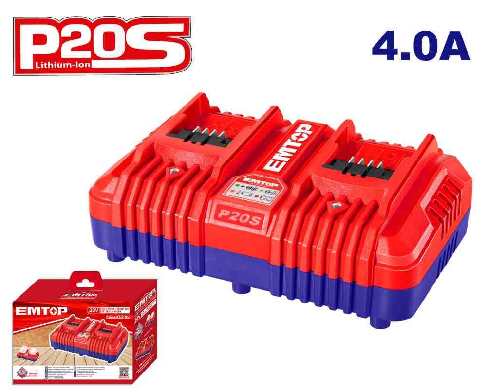 Chargeur de batterie 4A à 2 ports EMTOP