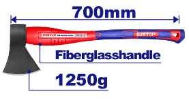 Hache 1250g 700mm manche fibre EMTOP EHAMAX1250