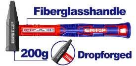 Marteau 200g manche fibre EMTOP EHAMMH0200