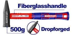 Marteau 500g manche fibre EMTOP EHAMMH0500