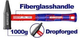 Marteau 1000g manche fibre EMTOP EHAMMH1000