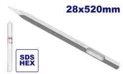 Burin pointu SDS HEX 28x520 mm EMTOP