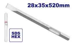 Burin plat SDS HEX 28x35x520 mm EMTOP