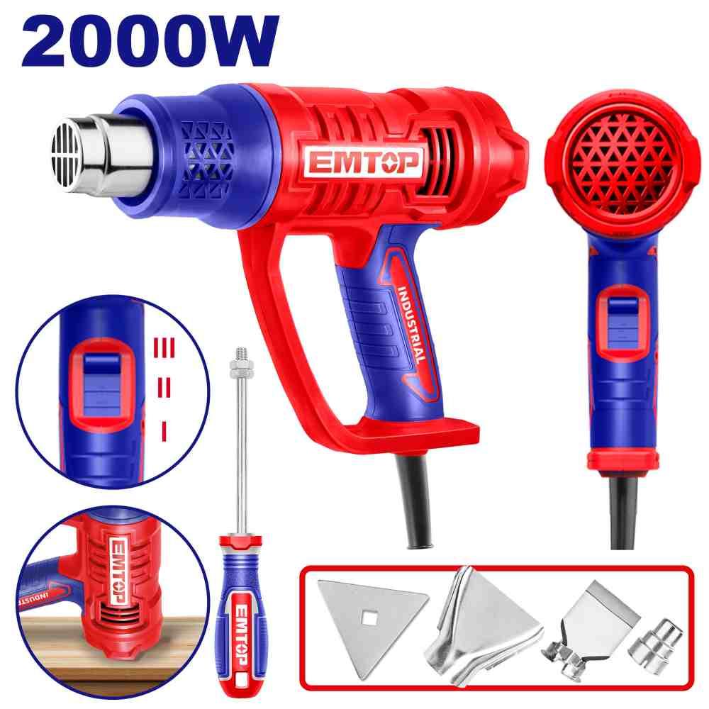 Décapeur thermique 2000W 450°/550°C (3 réglages) EMTOP