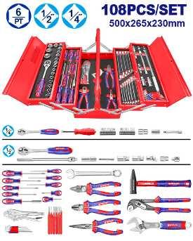 Caisse à outils métallique 108 pièces EMTOP