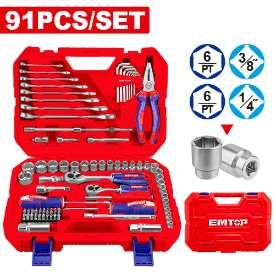 Caisse à outils 91 pièces EMTOP