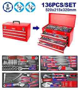 Caisse à outils métallique 136 pièces EMTOP