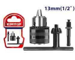 Mandrin à clé de 13mm + adaptateur EMTOP EKCK1302