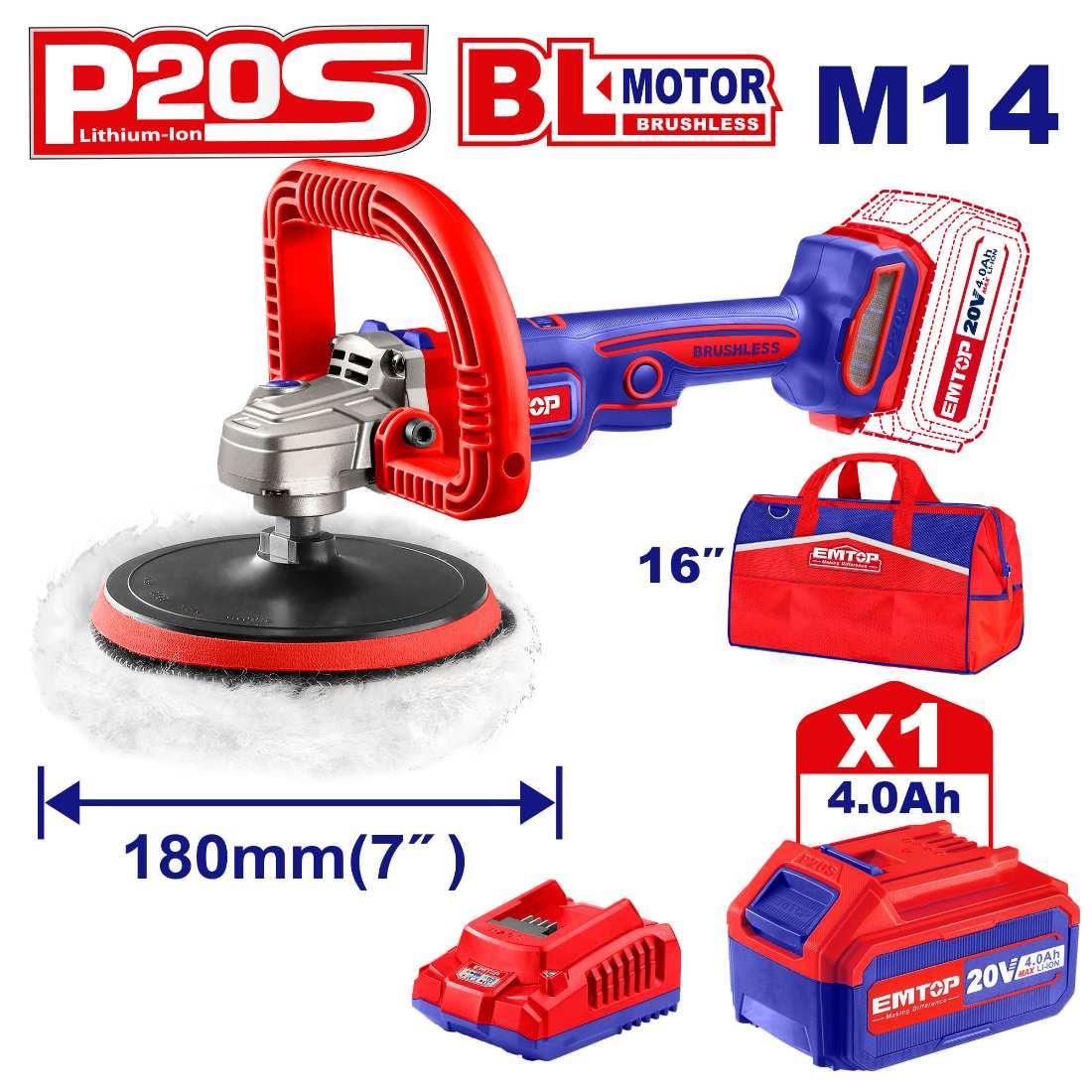 Ponceuse polisseuse 180 20V 1B 4Ah EMTOP