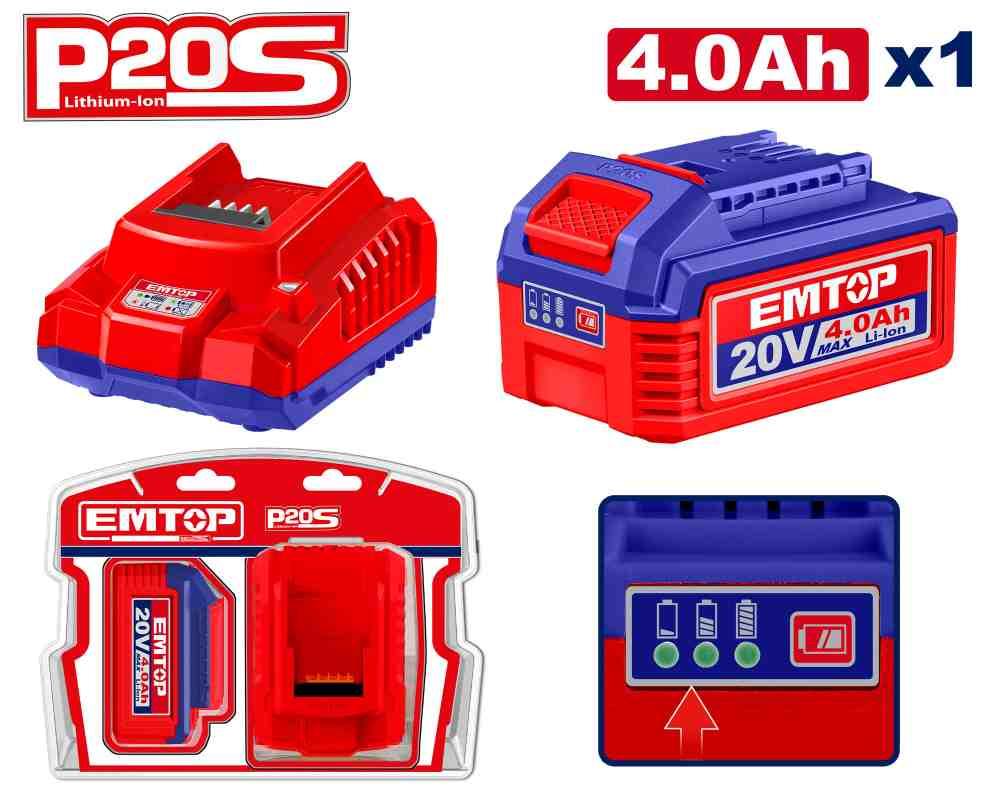 Lot batterie 4Ah + chargeur EMTOP