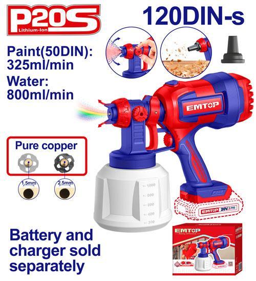 Pistolet à peinture 20V 1 L EMTOP