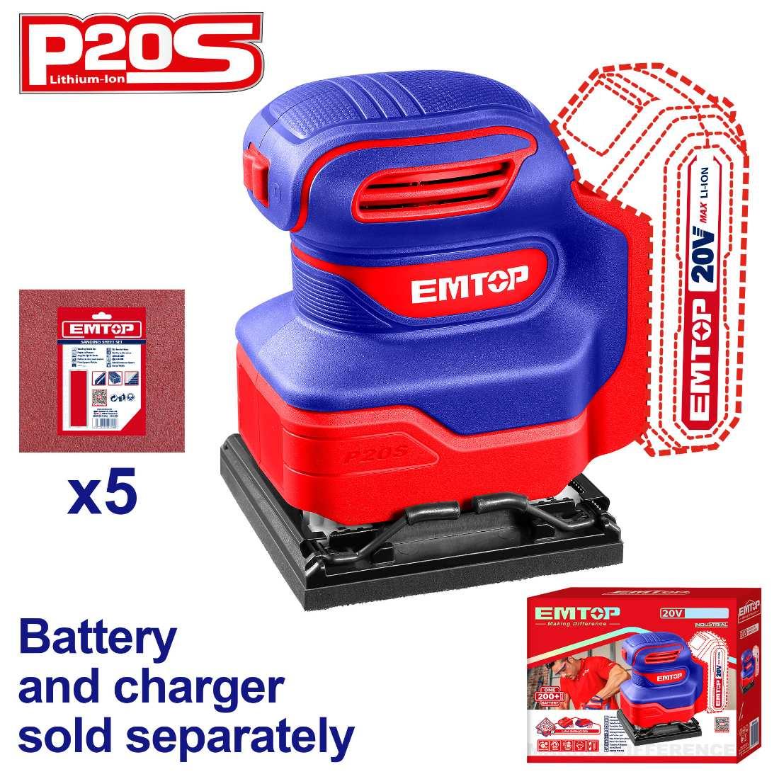 Ponceuse 20V 110x100 EMTOP ELSHS2014