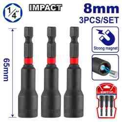 Jeu de 3 tourne-écrous 8x65mm EMTOP EMNS0831