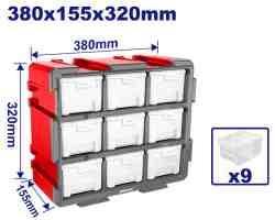 Casier de rangement 9 bacs transparents EMTOP EMTB8331