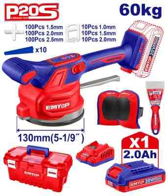 Ventouse pose carrelage 60kg 20V 1B EMTOP