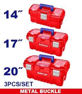 Jeu de 3 caisses à outils 14"/17"/20" EMTOP EPBXK0302