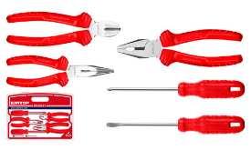 Jeu de 5 outils à main : 3 pinces + 2 tournevis EMTOP EPLS0501