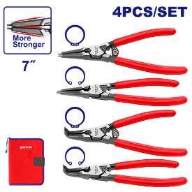Jeu de 4 pinces circlips 7\"/180 mm EMTOP