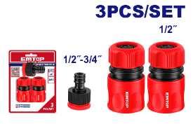 Kit 3 connecteurs raccord tuyau EMTOP