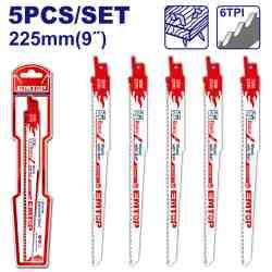 Lames de scie à sabre 225mm (lot de 5) EMTOP ERSB1111DF