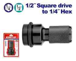 Adaptateur 1/2\" carré à 1/4\" hex EMTOP ESBH0501