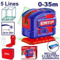 Laser de ligne auto-nivelant 0-35m vert EMTOP ESLE306502