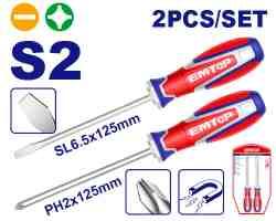 Jeu de 2 tournevis S2 SL + PH2 EMTOP ESST0221