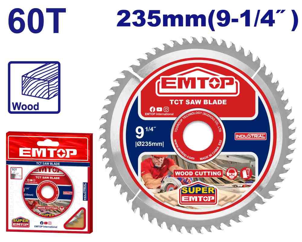 Disque bois scie circulaire 235mm 60T EMTOP ETCT123523