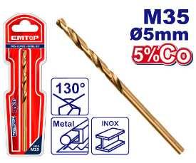 Mèches acier M35 HSS Ø5mm EMTOP ETDB130501