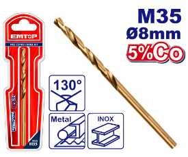 Mèches acier M35 HSS Ø8mm EMTOP ETDB130801