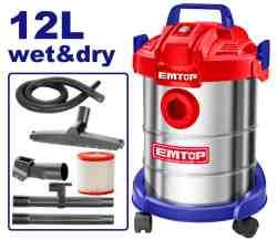Aspirateur sec et humide 800W 12L EMTOP EVCR0801