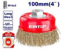 Brosse métallique Ø100mm 8500 tr/min EMTOP EWCB11005