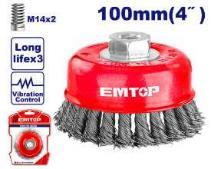 Brosse métallique Ø100mm 12500 tr/min EMTOP EWCB21005