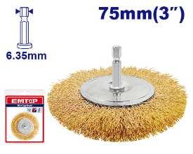 Brosse métallique circulaire + tige EMTOP EWCB40751