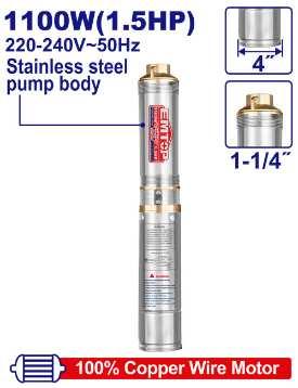 Pompe immergée 4\" 1,5HP H112m 220V EMTOP
