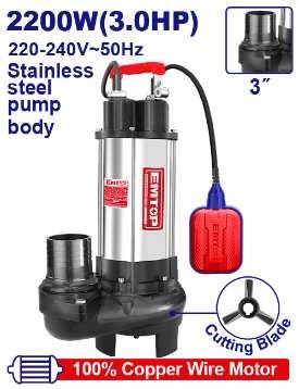 Pompe submersible 3\" 3CV H13m 633L/min EMTOP