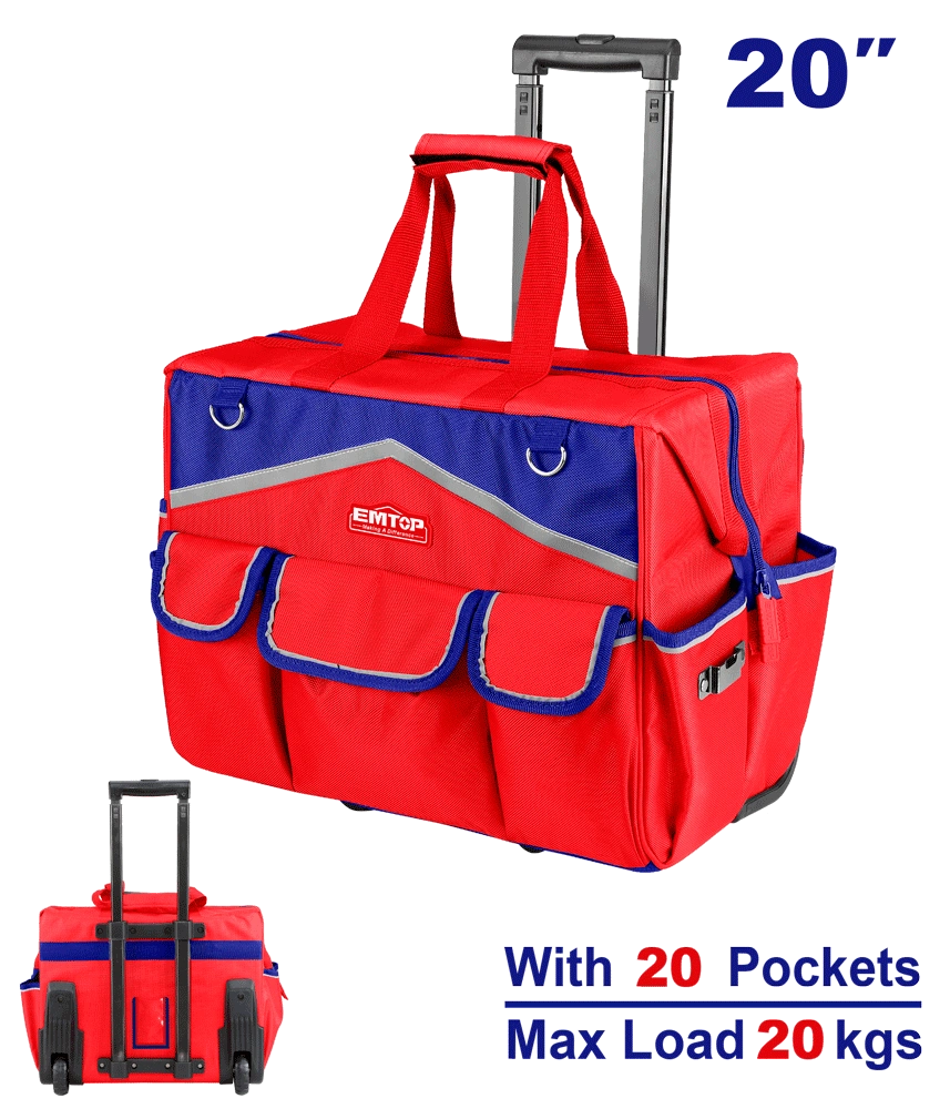 Sac à outils rigide à roulettes 20" EMTOP EHRRTB2013